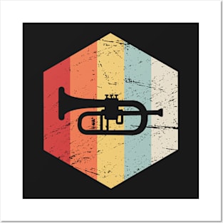 Retro 70s Trumpet Icon Posters and Art